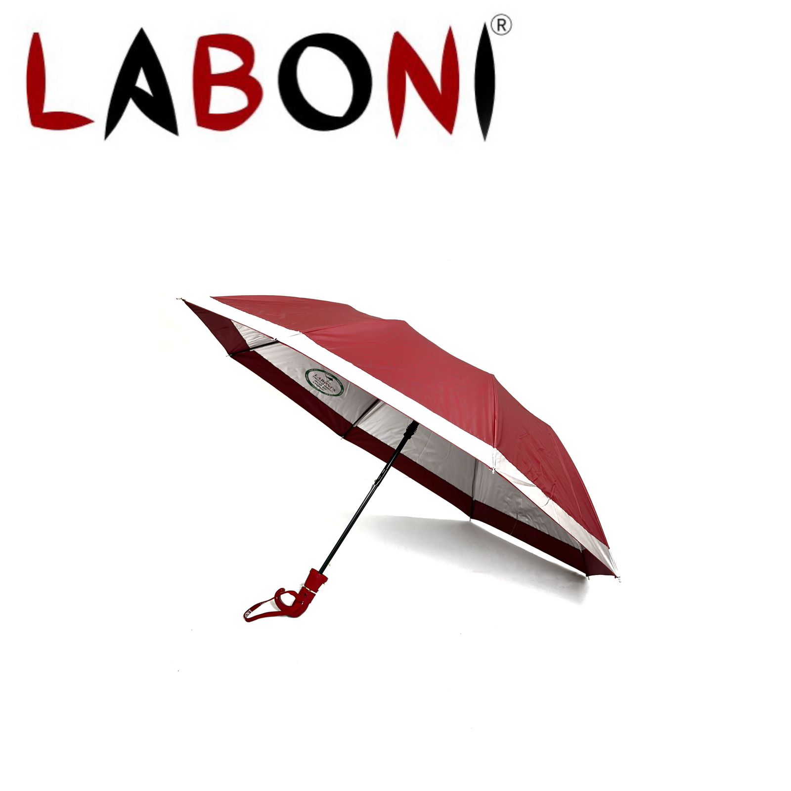 Laboni's 2 Folding Windproof Silver Colour
                            Border Umbrella